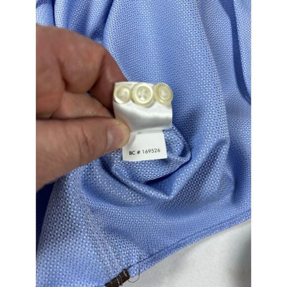 Egara Long Sleeve Flip Cuff Non-Iron Shirt Blue White Check Mens Size 2X 181/2 - Picture 9 of 11